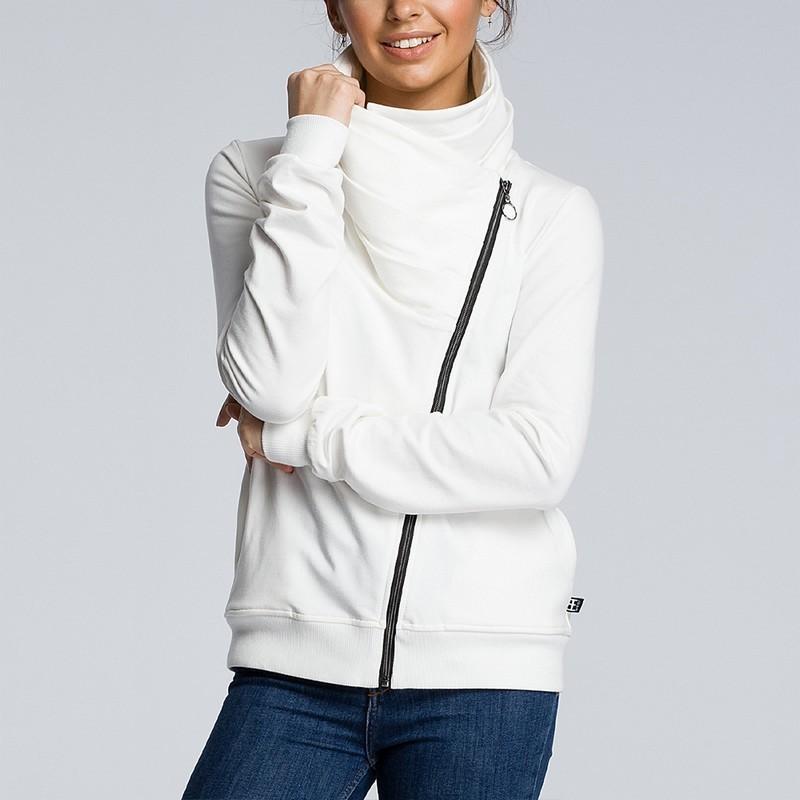 and per se 未使用品　ホワイト ジップアップトレーナーとブルゾン plusnao ブルゾン ジャンパー 長袖 サイドウェイカラー ジップ