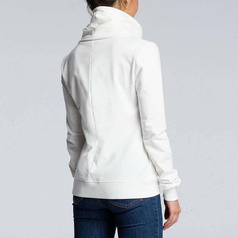 plusnao ブルゾン ジャンパー 長袖 サイドウェイカラー ジップアップ