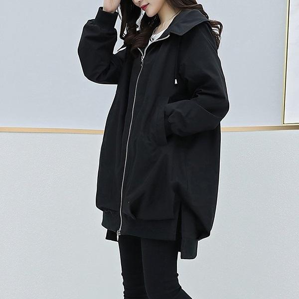 お出かけに♪ゆったりフード付きアウター plusnao（プラスナオ） ジャンパー フード付き レディース 女性 婦人服