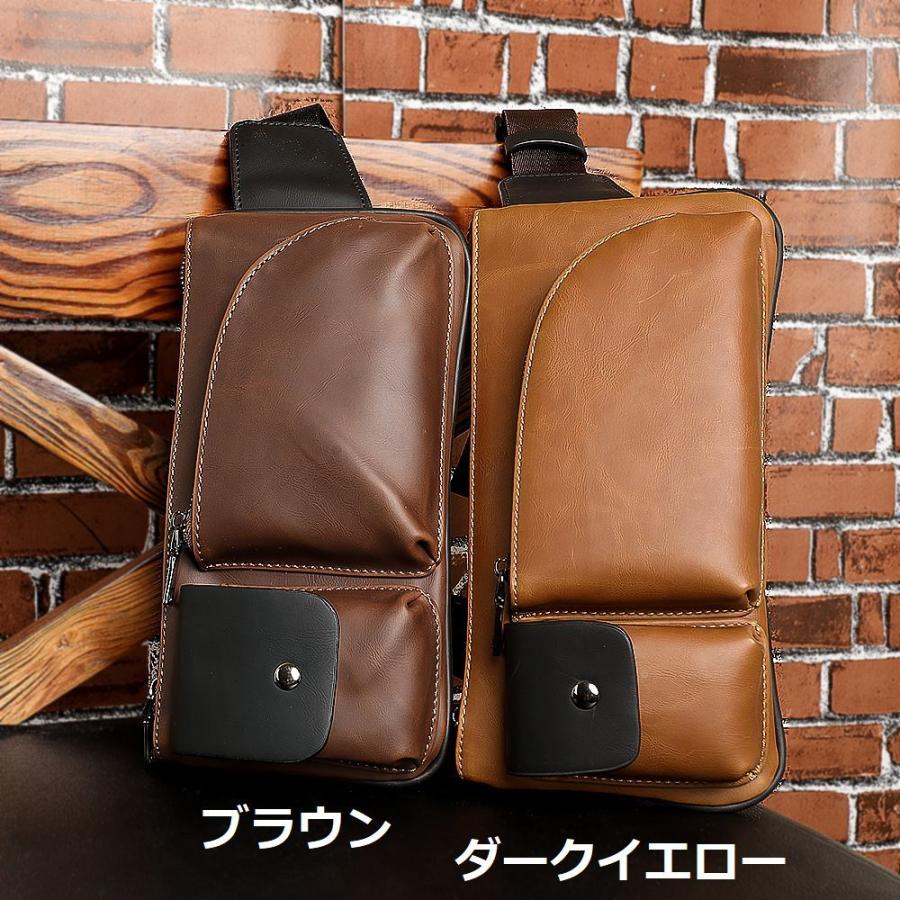 ボディバッグ ウエストポーチ メンズ レディース 2WAY PUレザー 軽量