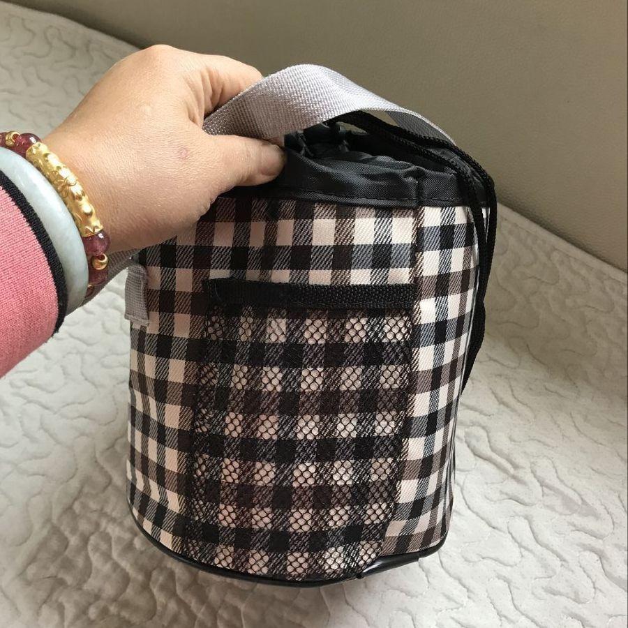 筒型親子ショルダーバック ランチバッグ 持ち手付きポーチ
