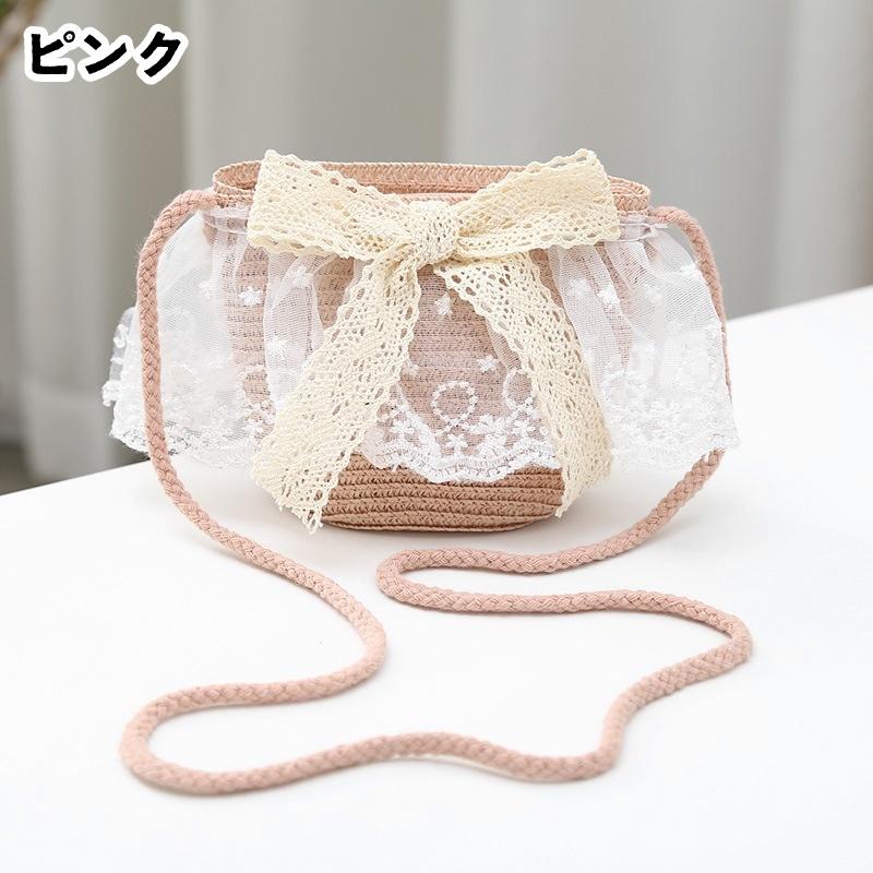 キッズポシェット お揃いハットあり ストローバッグ 麦わら ショルダー