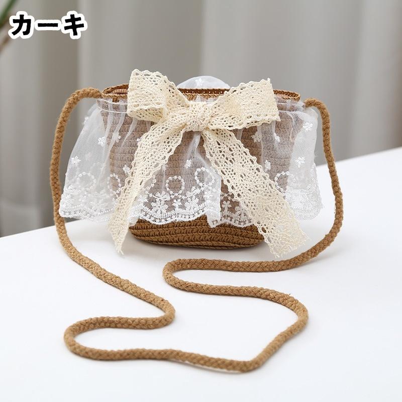 キッズポシェット お揃いハットあり ストローバッグ 麦わら ショルダー