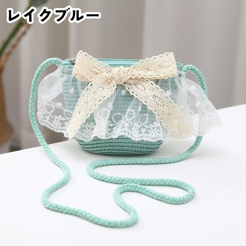 キッズポシェット お揃いハットあり ストローバッグ 麦わら ショルダー