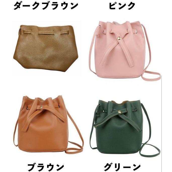 ショルダーバッグ ミニバッグ バケットバッグ バケツバッグ 巾着バッグ レディース 女性 鞄 カバン 斜め掛け 無地 単色 シンプル お洒落 かわいい｜plusnao｜30