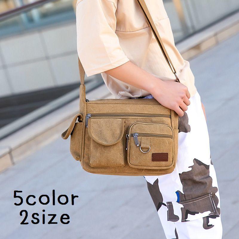 ショルダーバッグ バッグ 鞄 メンズ 男性 斜め掛け 肩掛け スクエア 四角 ファスナー ポケット 長さ調節 シンプル カジュアル アウトドア キャン Bag 573 プラスナオyahoo 店 通販 Yahoo ショッピング