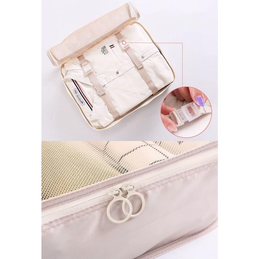 6/23まで　バラ売り可　トラベルオーガナイザーポーチ plusnao トラベルポーチ 6点セット 旅行用 衣類収納 小物入れ