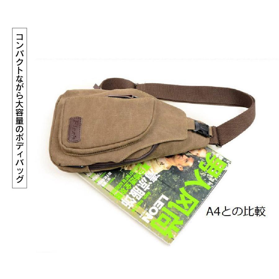 ボディバッグ メンズ レディース キャンバス カジュアル 軽量 大容量
