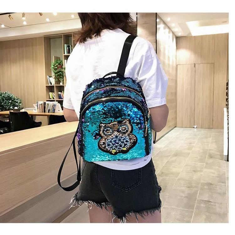 リュックサック バックパック スパンコール フクロウ キラキラ レディース 女の子 鞄 カバン かわいい 可愛い メタリックカラー 派手 目立つ おし プラスナオ Paypayモール店 通販 Paypayモール