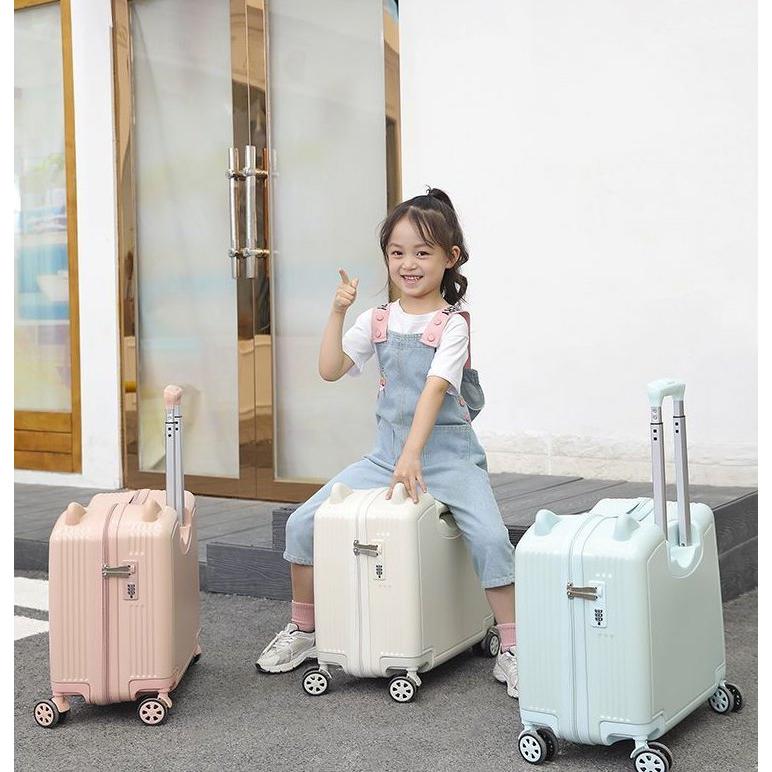 スーツケース 子供用 キッズ用 横型 43L 乗れる 猫型 耳付き キャリー
