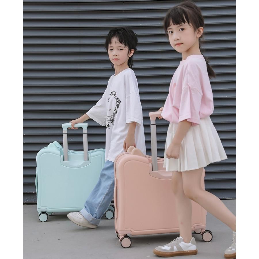 スーツケース 子供用 キッズ用 横型 43L 乗れる 猫型 耳付き キャリー
