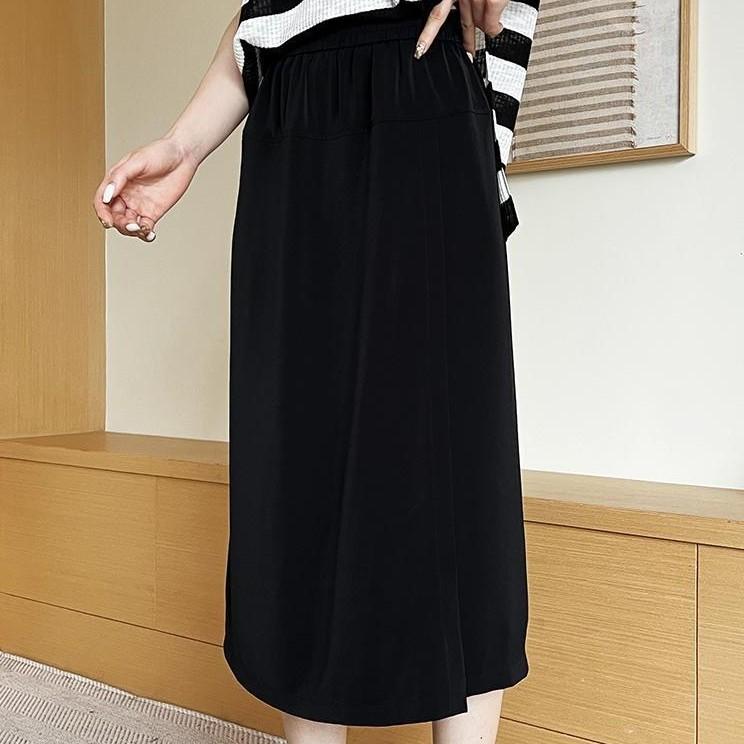 ガウチョパンツ スカーチョ ワイドパンツ レディース 女性 ボトムス キュロット 八分丈 スカート風 ハイウエスト 無地 単色 シンプル | plusnao | 02