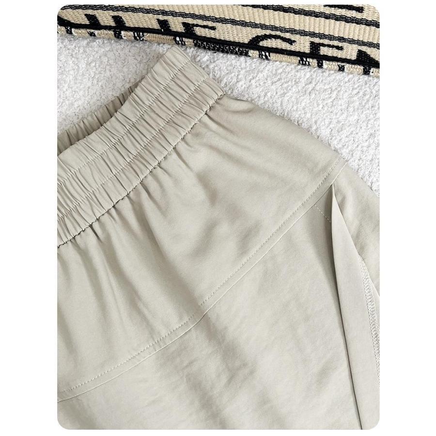 ガウチョパンツ スカーチョ ワイドパンツ レディース 女性 ボトムス キュロット 八分丈 スカート風 ハイウエスト 無地 単色 シンプル | plusnao | 08