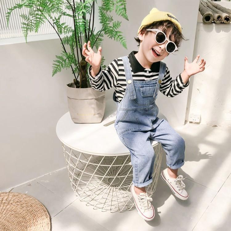 オーバーオール ポロシャツ ボトムス キッズ 子供服 男の子 女の子 デニム ボーダー柄 長袖 長ズボン ジーンズ ジーパン かわいい おしゃれ カジ プラスナオ Paypayモール店 通販 Paypayモール
