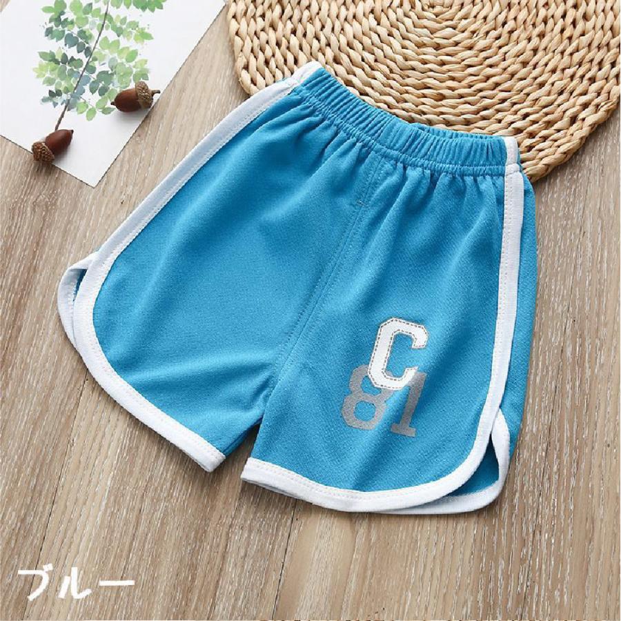 ショートパンツ 子供服 キッズ ベビー 男の子 女の子 ボトムス 短パン 半ズボン 数字 ロゴ サイドライン カジュアル スポーティー 可愛い シンプ | plusnao | 18