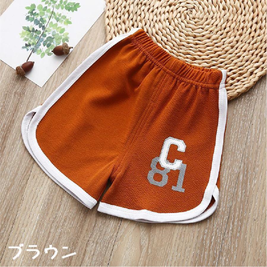 ショートパンツ 子供服 キッズ ベビー 男の子 女の子 ボトムス 短パン 半ズボン 数字 ロゴ サイドライン カジュアル スポーティー 可愛い シンプ | plusnao | 22