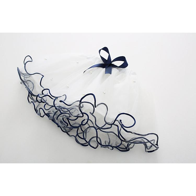 チュチュスカート キッズ チュールスカート レーススカート ミニスカート 子供 女の子 ボトムス ミニ丈 ウエストゴム リボン メロウフリル 透け感 | plusnao | 02