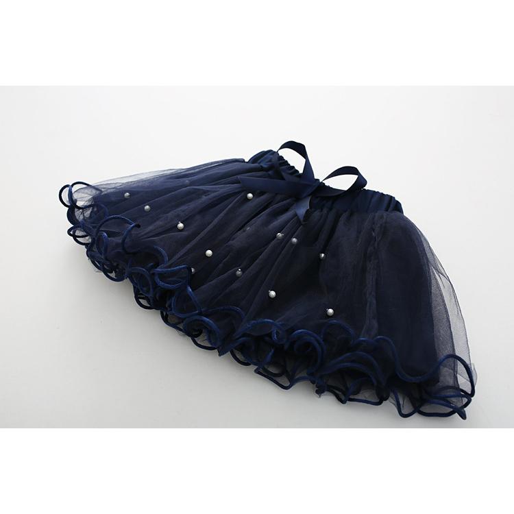 チュチュスカート キッズ チュールスカート レーススカート ミニスカート 子供 女の子 ボトムス ミニ丈 ウエストゴム リボン メロウフリル 透け感 | plusnao | 06