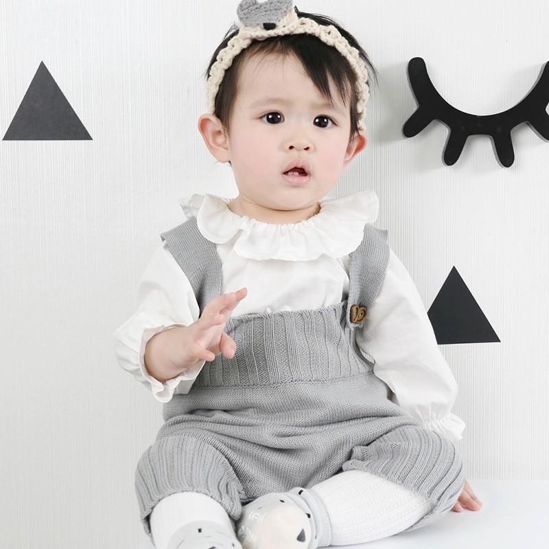 plusnao ベビー服 オーバーオール ニットソー つなぎ サロペット