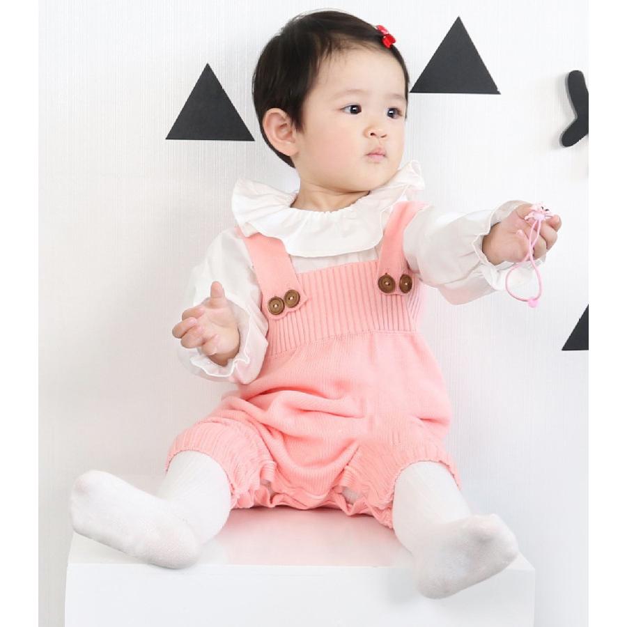 plusnao ベビー服 オーバーオール ニットソー つなぎ サロペット