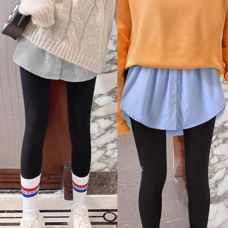 付け裾 つけ裾 フェイクレイヤードシャツ レディース 女性 テールカット ウエストゴム スカート 無地 重ね着風 体型カバー 大きいサイズ カジュアル | plusnao | 15