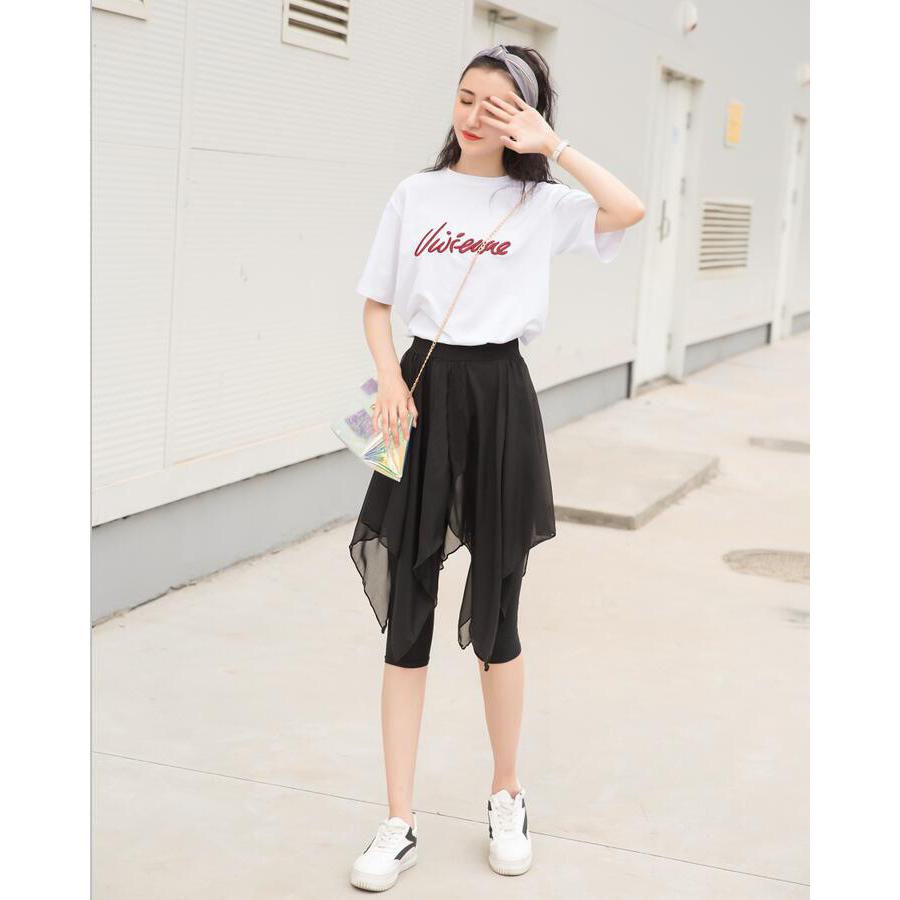 plusnao スカッツ レギンス スカート付き スパッツ 七分丈