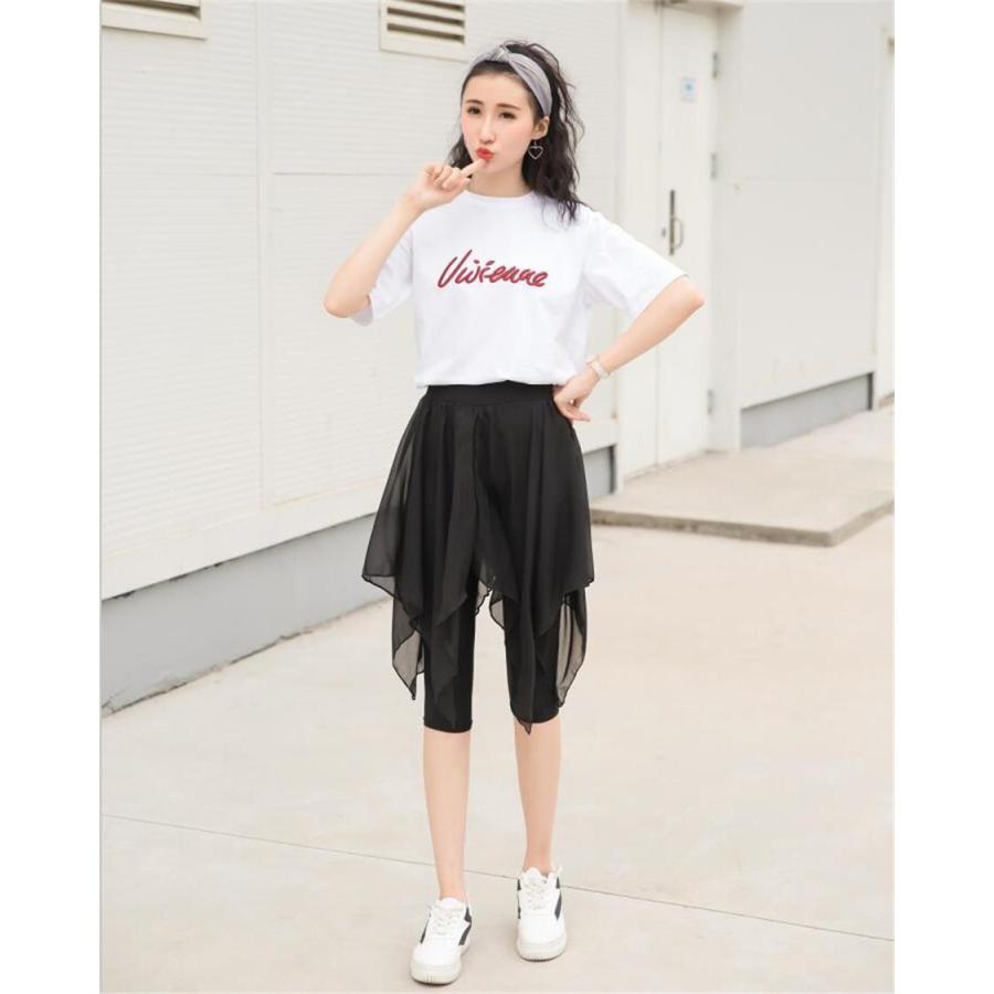 plusnao スカッツ レギンス スカート付き スパッツ 七分丈 レディース