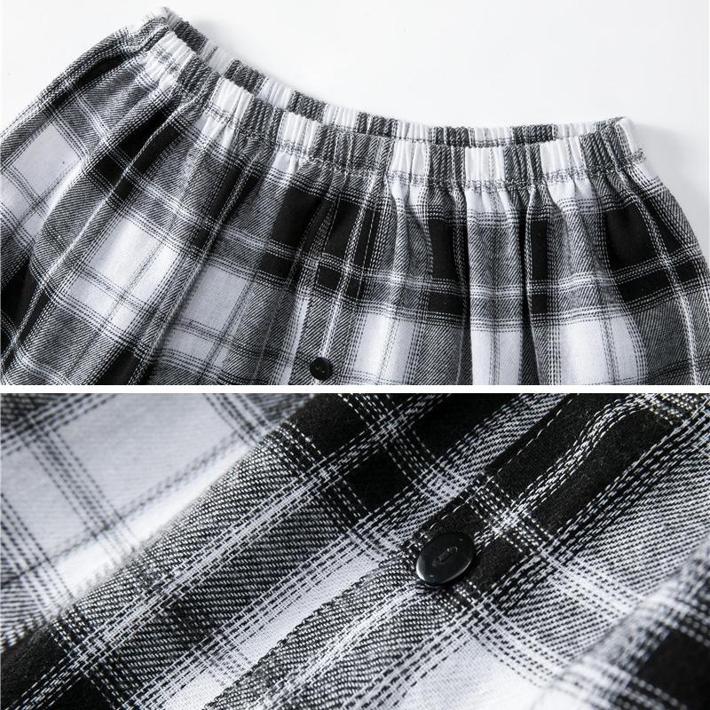 付け裾 つけ裾 フェイクレイヤードシャツ レディース 女性 サイドスリット ウエストゴム ボタン スカート チェック 重ね着風 体型カバー カジュアル | plusnao | 17