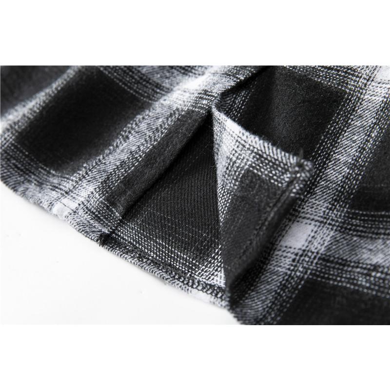 付け裾 つけ裾 フェイクレイヤードシャツ レディース 女性 サイドスリット ウエストゴム ボタン スカート チェック 重ね着風 体型カバー カジュアル | plusnao | 18