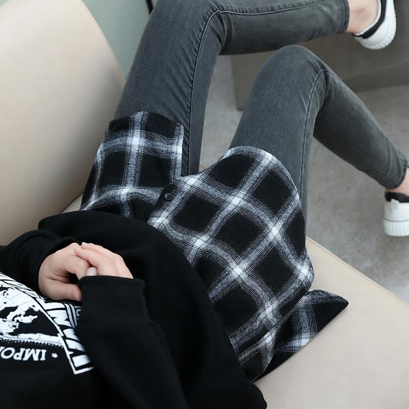 付け裾 つけ裾 フェイクレイヤードシャツ レディース 女性 サイドスリット ウエストゴム ボタン スカート チェック 重ね着風 体型カバー カジュアル | plusnao | 06