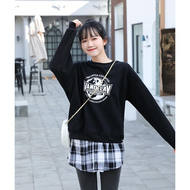 付け裾 つけ裾 フェイクレイヤードシャツ レディース 女性 サイドスリット ウエストゴム ボタン スカート チェック 重ね着風 体型カバー カジュアル | plusnao | 09