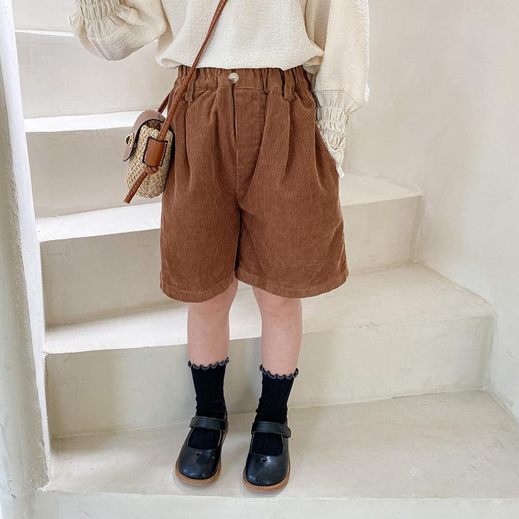 【専用】ttt msw コーデュロイ　ハーフパンツ Mサイズ ブラウン　ベージュ plusnao（プラスナオ） ハーフパンツ コーデュロイ キッズ 子供 女の子