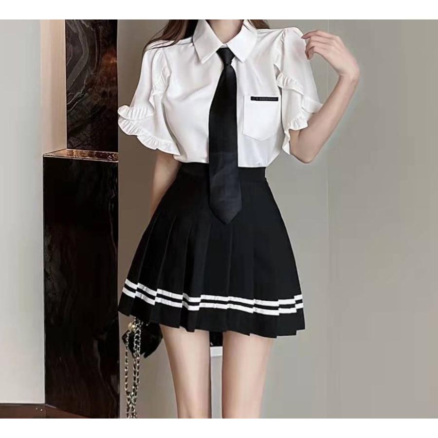 ミニスカート プリーツスカート レディース 女性 ボトムス ライン ミニ丈 ハイウエスト シンプル カジュアル かわいい おしゃれ | plusnao | 04