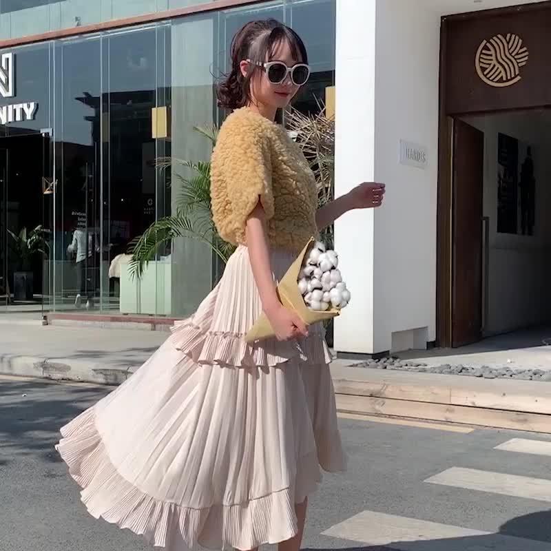 フィッシュテールスカート☆ひざ丈☆レディース ふわふわ ふんわり