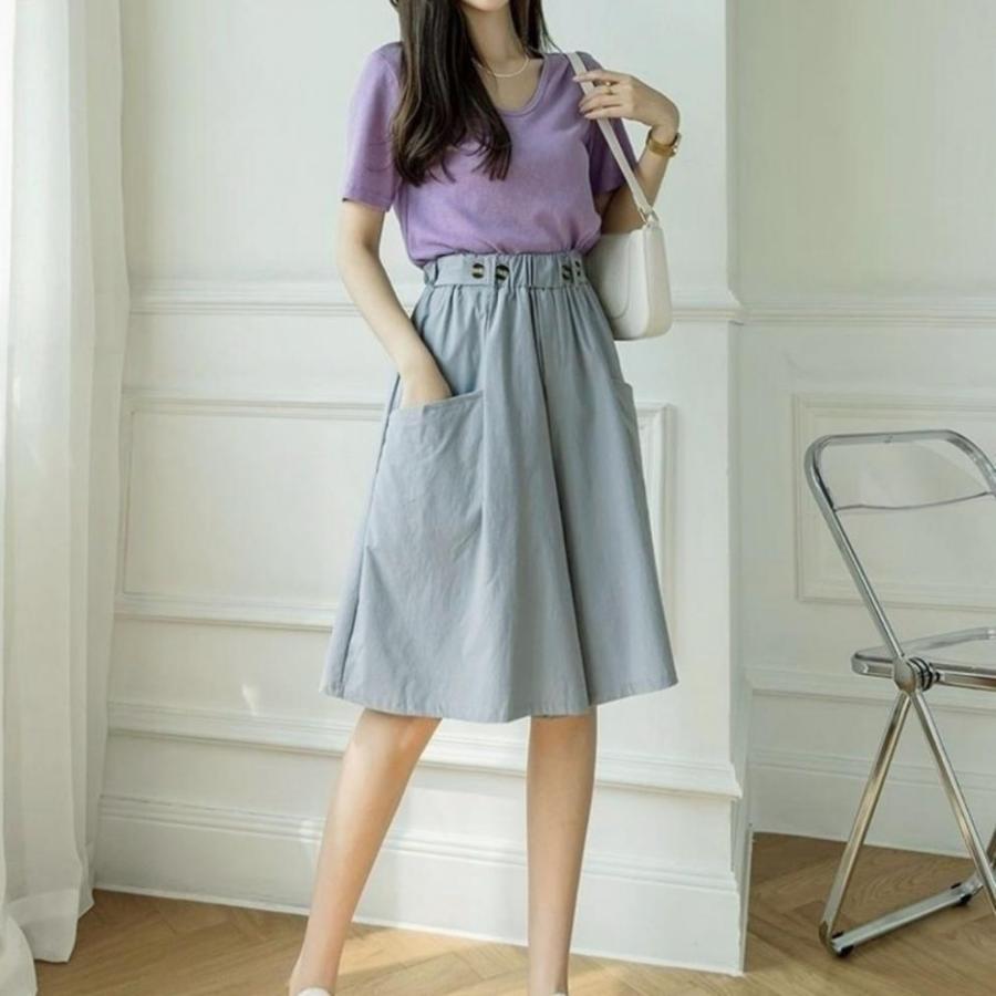 キュロットパンツ キュロットスカート ショートパンツ レディース 女性 婦人服 ボトムス ハーフパンツ スカート風 無地 単色 シンプル おしゃれ か | plusnao | 10