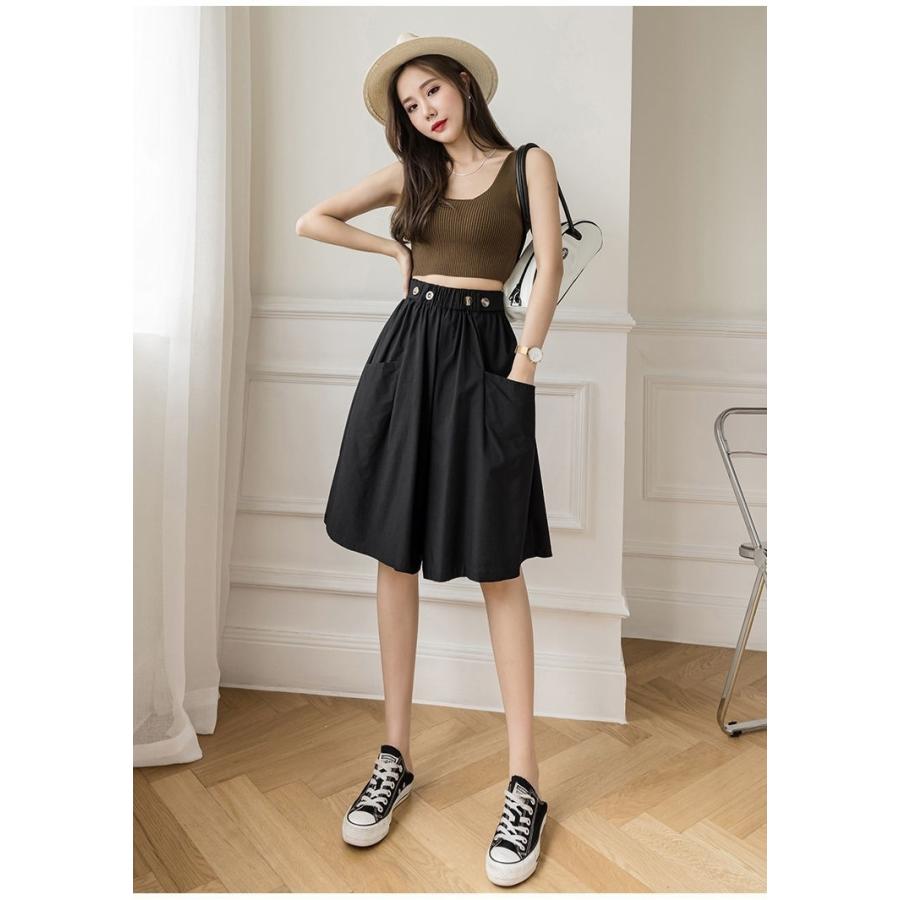 キュロットパンツ キュロットスカート ショートパンツ レディース 女性 婦人服 ボトムス ハーフパンツ スカート風 無地 単色 シンプル おしゃれ か | plusnao | 01