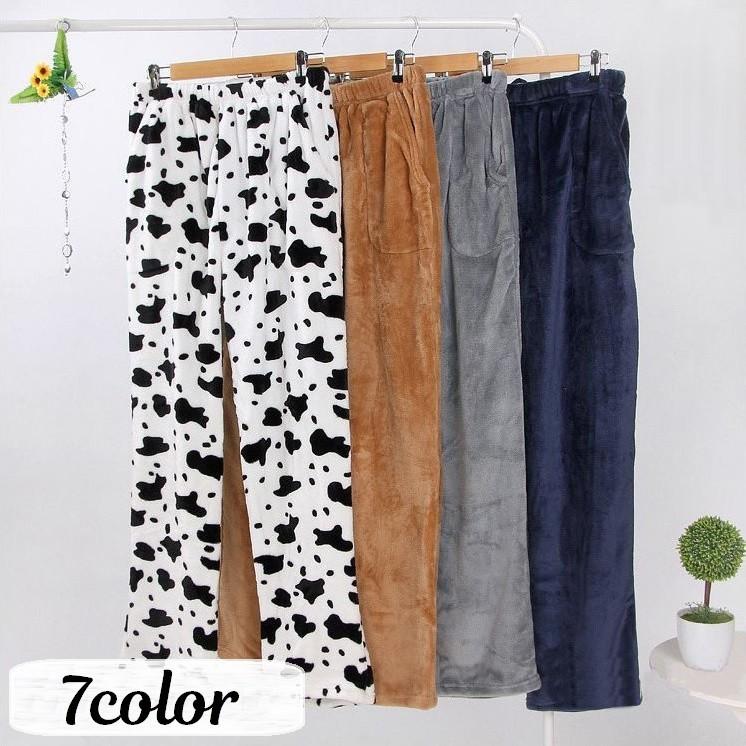 メンズ フリースパンツ ロングパンツ 10分丈 ルームウェア パジャマ 長ズボン フリースズボン ウエストゴム ポケット付き 防寒 寒さ対策 ふわふわ 57 Off