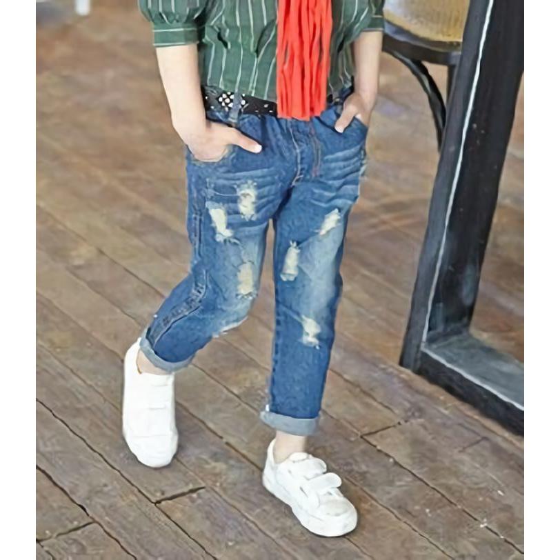 送料 ダメージジーンズ 長ズボン ロングパンツ おしゃれ 可愛い キュート 女の子 女児 ガール 幼児 子ども キッズ ジュニア 小学生 人気 人気ブランド