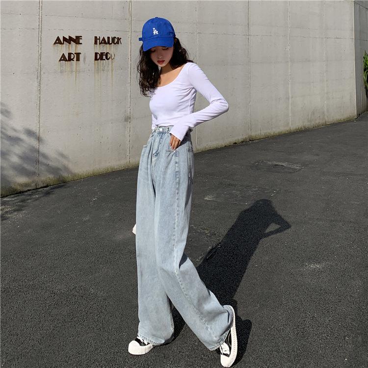 デニムパンツ ジーンズ ジーパン ワイドパンツ レディース 女性 婦人服 ボトムス 長ズボン ストレート ポケット付き ウエストサイズ調節可 ワイド|plusnao|07