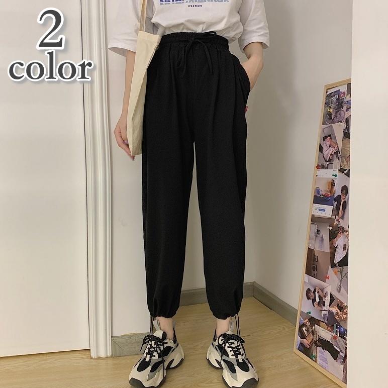 ロングパンツ スウェット レディース 女性 ボトムス 長ズボン 裾ゴム ウエストゴム 無地 シンプル お洒落 可愛い カジュアル ヘビロテ 普段使い プラスナオ Paypayモール店 通販 Paypayモール