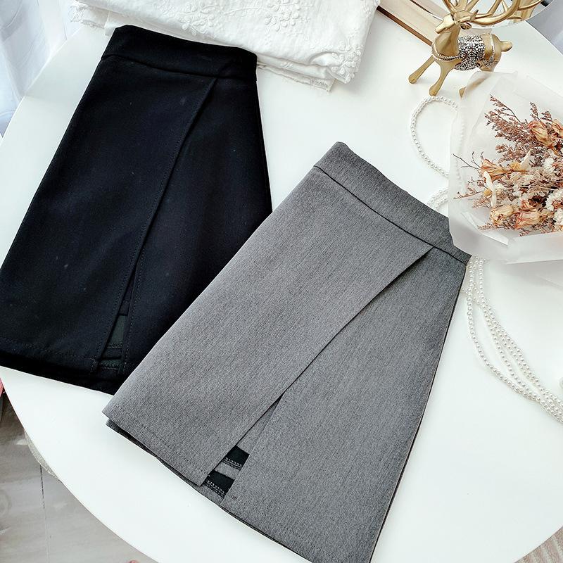 スカートパンツ スカパン 巻きスカート風 ラップキュロットスカート レディース 女性 ボトムス ミニ丈 ジッパー 無地 単色 シンプル お洒落 オフィ | plusnao | 13