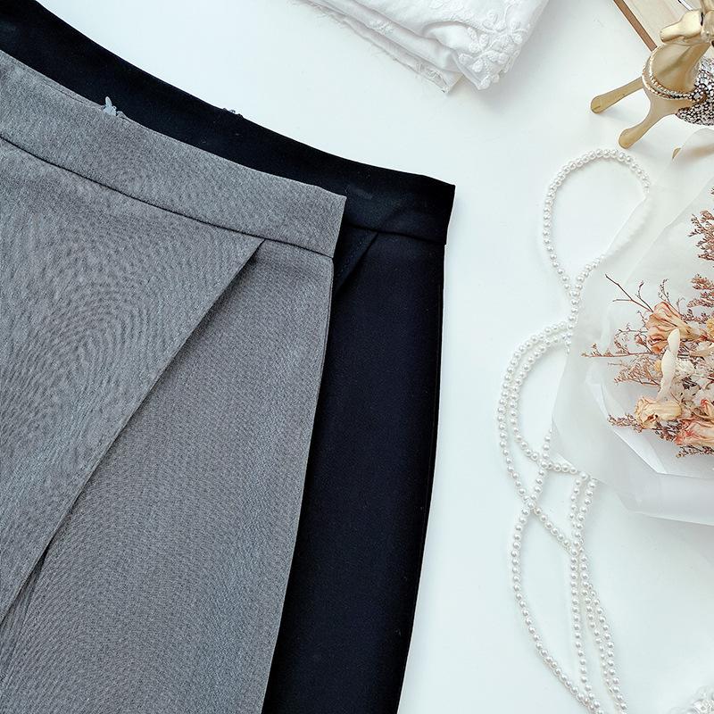 スカートパンツ スカパン 巻きスカート風 ラップキュロットスカート レディース 女性 ボトムス ミニ丈 ジッパー 無地 単色 シンプル お洒落 オフィ | plusnao | 14