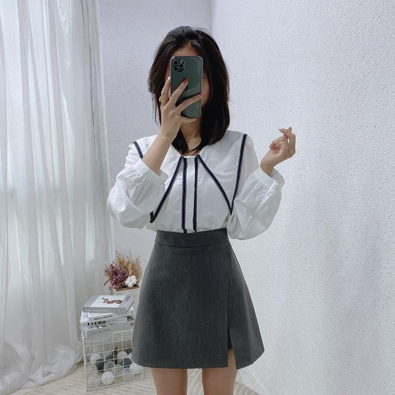 スカートパンツ スカパン 巻きスカート風 ラップキュロットスカート レディース 女性 ボトムス ミニ丈 ジッパー 無地 単色 シンプル お洒落 オフィ | plusnao | 02