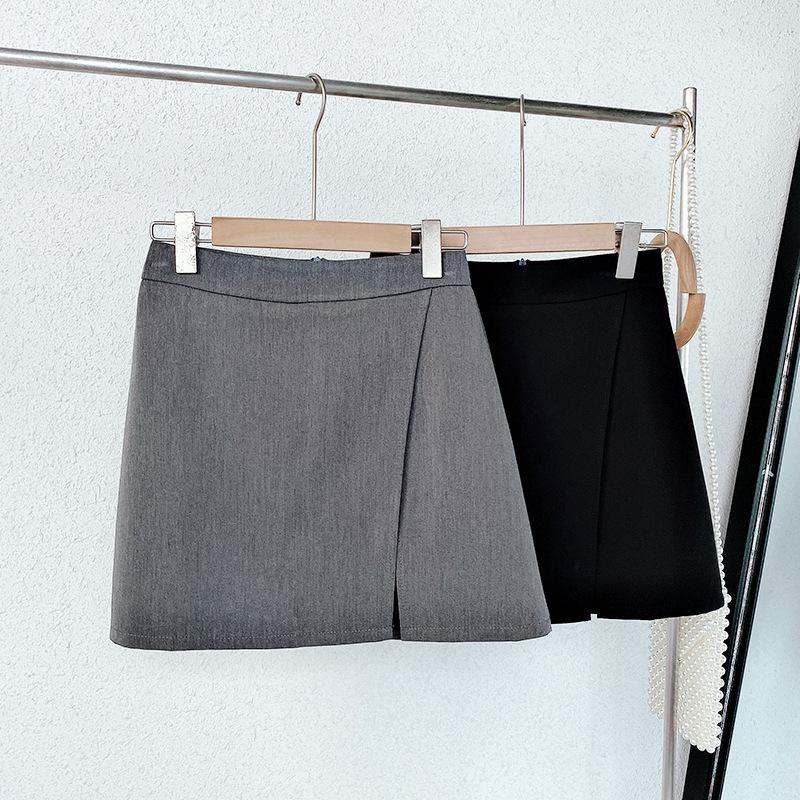 スカートパンツ スカパン 巻きスカート風 ラップキュロットスカート レディース 女性 ボトムス ミニ丈 ジッパー 無地 単色 シンプル お洒落 オフィ | plusnao | 08