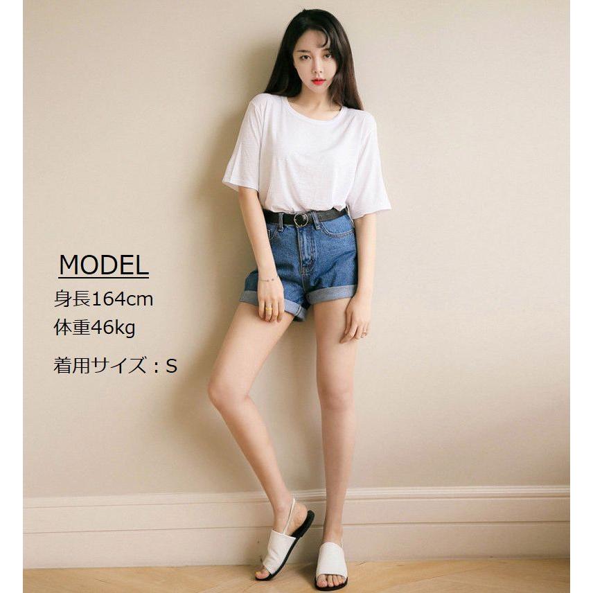 ショートパンツ デニム 短パン レディース ボトムス 半ズボン ロール