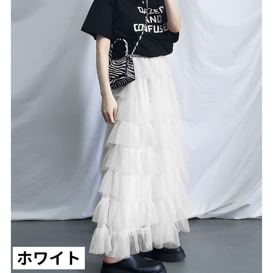 美品✨セオリー マキシ丈ティアードスカート　黒　裏地付　洗える　ウエストゴム フリルチュールティアードスカート(ロング・マキシ丈スカート
