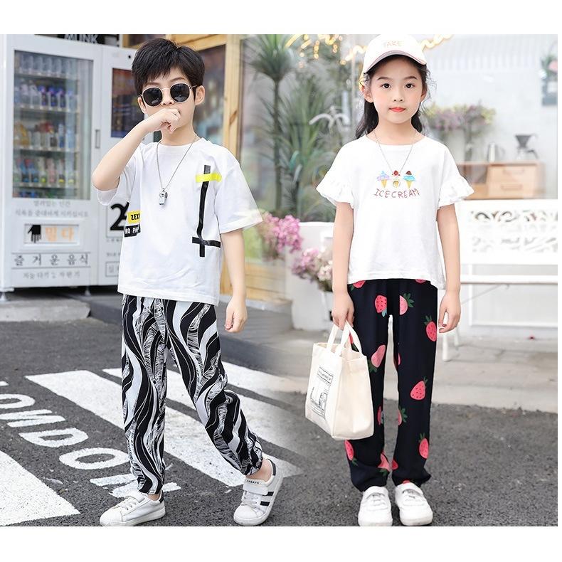 ロングパンツ キッズ ジュニア ボトムス ジョガーパンツ 長ズボン 薄手 派手 個性的 エスニック ストライプ 90 100 110 120 130 | plusnao | 02