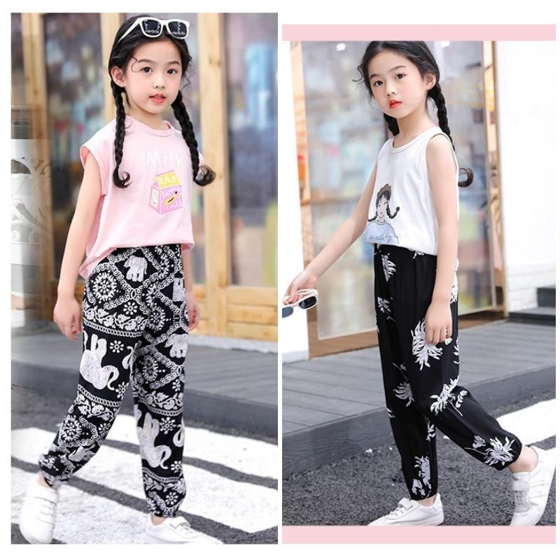 ロングパンツ キッズ ジュニア ボトムス ジョガーパンツ 長ズボン 薄手 派手 個性的 エスニック ストライプ 90 100 110 120 130 | plusnao | 03