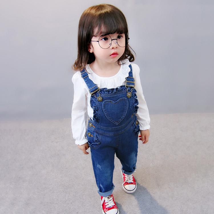 オーバーオール サロペットパンツ 子供服 キッズ ベビー 女の子 女児 デニム ハート フリフリ ボタン 金具 ポケット付き 可愛い おしゃれ プラスナオ Paypayモール店 通販 Paypayモール
