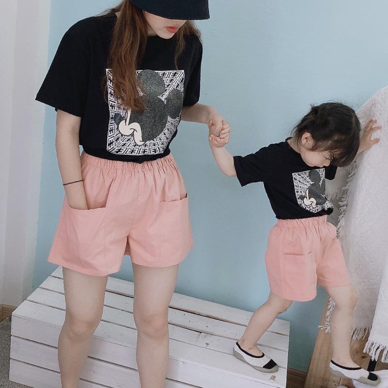 ショートパンツ 短パン 半ズボン ボトムス キッズ 子供服 男女兼用 男の子 レディース 女性 婦人 お揃い 親子 リンクコーデ 無地 単色 おしゃれ プラスナオ Paypayモール店 通販 Paypayモール